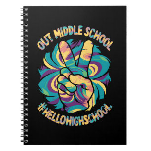 Peace Out Middle Hello High School Gefärbte Krawat Notizblock