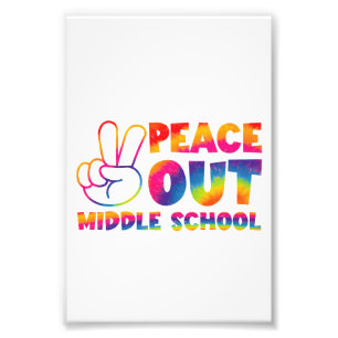 Peace Out Mittelschule Tie Dye letzter Schultag Fotodruck