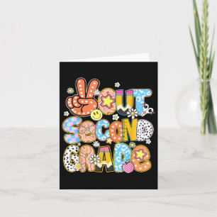 "Peace Out" Niedliche Groovy zweiter Klasse am 2. Karte