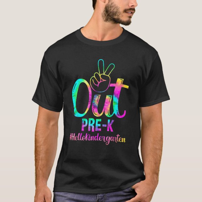 Peace Out Pre K Hello Kindergarten Back To School  T-Shirt (Vorderseite)