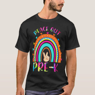 Peace Out Pre K Rainbow Graphic Letzter Schultag T-Shirt