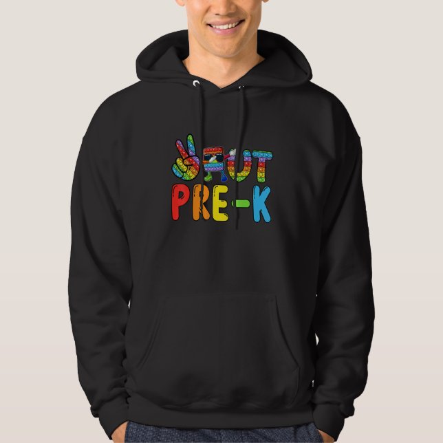 Peace Out Pre-Kindergarten Peace Hand & Dabbing Po Hoodie (Vorderseite)
