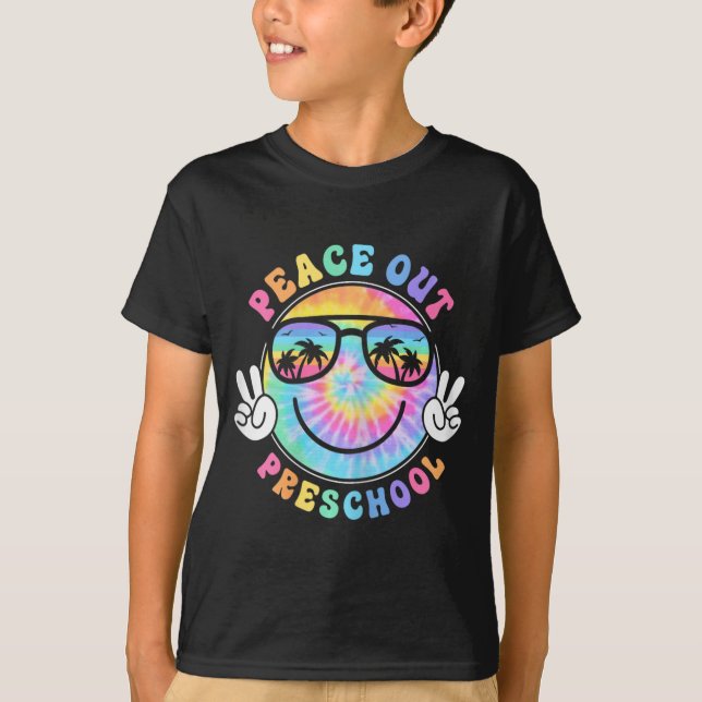 Peace Out School 2024 Letzter Schulsommertag T-Shirt (Vorderseite)
