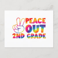 Peace Out Second Grade Gefärbte Krawatte Letzter T