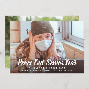 Peace Out Senior Year Foto Abschluss Ankündigung