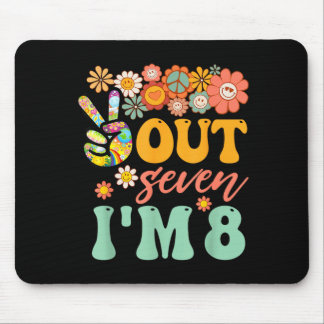 Peace out seven 8 groovy 8th happy birthday boy mousepad