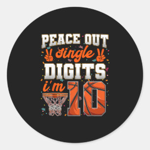 Peace Out Single Digits 10. Geburtstag 10 Jahre al Runder Aufkleber