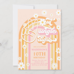 Peace Out Single Digits Boho Rainbow 10. Geburtsta Einladung