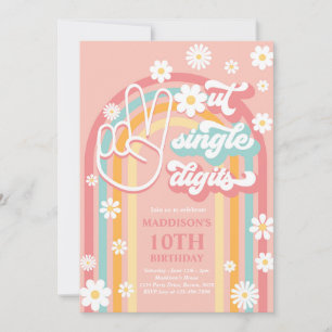 Peace Out Single Digits Boho Regenbogen 10. Geburt Einladung