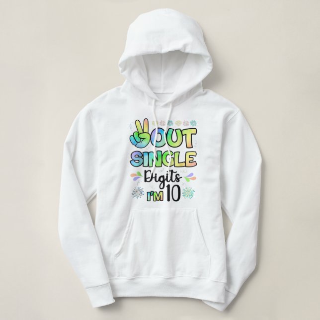 Peace Out Single Digits Ich bin 10 Kinder Hoodie (Design vorne)