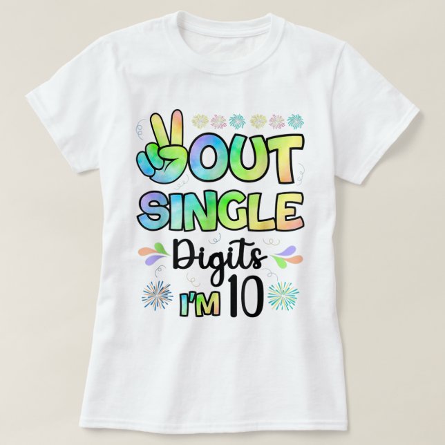 Peace Out Single Digits Ich bin 10 Kinder T-Shirt (Design vorne)