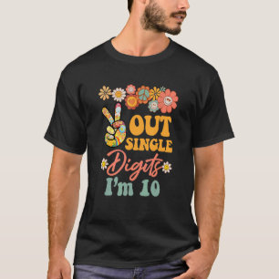 Peace Out Single Digits Ich bin 10 Retro Sonnenblu T-Shirt