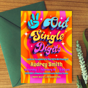 Peace Out Single Digits Im 10 Einladung