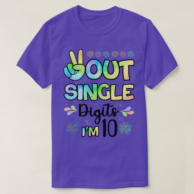 Peace Out Single Digits Im Alter von 10 Kindern (2 T-Shirt (Design vorne)