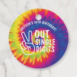 Peace out Single Ziffern gefärbte Krawatte 10. Geb Geschenkanhänger