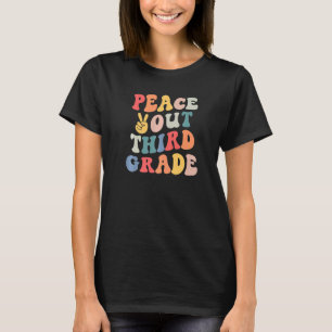 Peace Out Third Grade Retro Vintager 3. Klasse T-Shirt