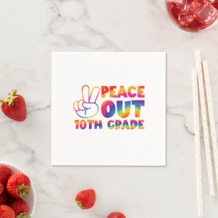 Peace Out Zehnte Gefärbte Krawatte Letzten Tag 10. Serviette