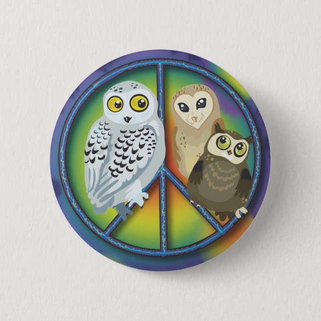 Peace Owl~ Buttons! Button (Vorderseite)