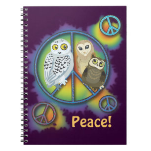 Peace Owl~notebook Notizblock