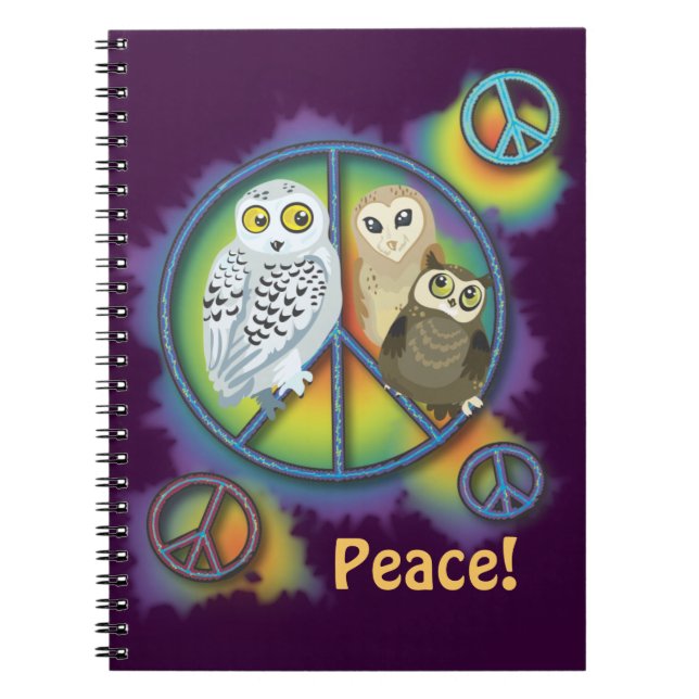Peace Owl~notebook Notizblock (Vorderseite)