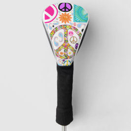 Peace & Paisley Collage Golf Head Cover Headcover