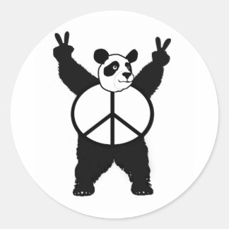 Peace Panda Runder Aufkleber