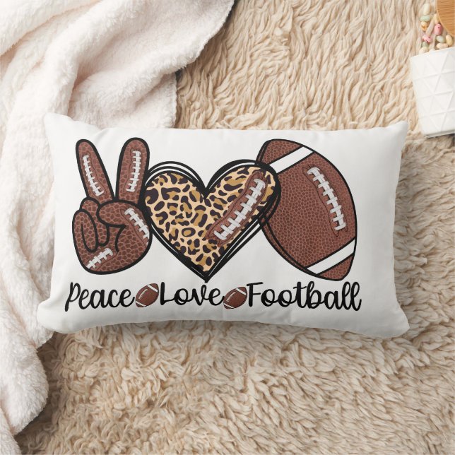 Peace Peace Love Football USA – Patriotic Sports Lendenkissen (Decke)