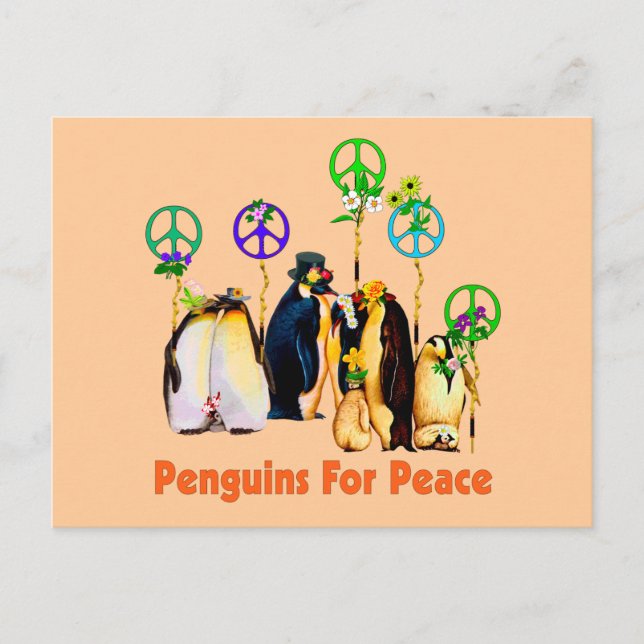 Peace Penguins Postkarte (Vorderseite)