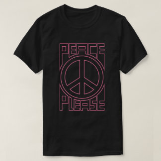 Peace Please Rosa Umrandete Schrift T-Shirt