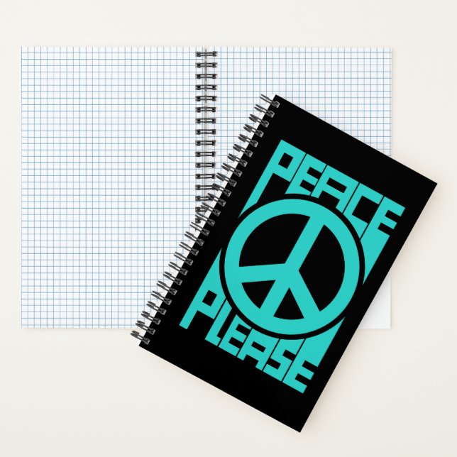 Peace Please Türkise Schrift Notizbuch (Innen)
