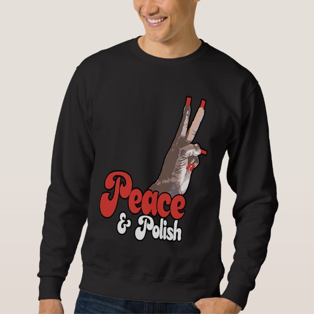 Peace & Polish Red and White Sweatshirt (Vorderseite)