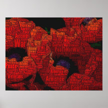 Peace Poppies Wortart Design Poster