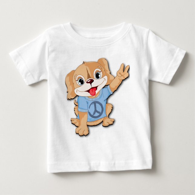 Peace Puppy Baby T-shirt (Vorderseite)