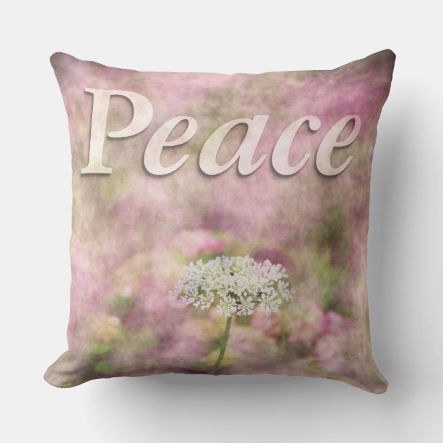 Peace-Queen Anne's Lace Kissen (Vorderseite)