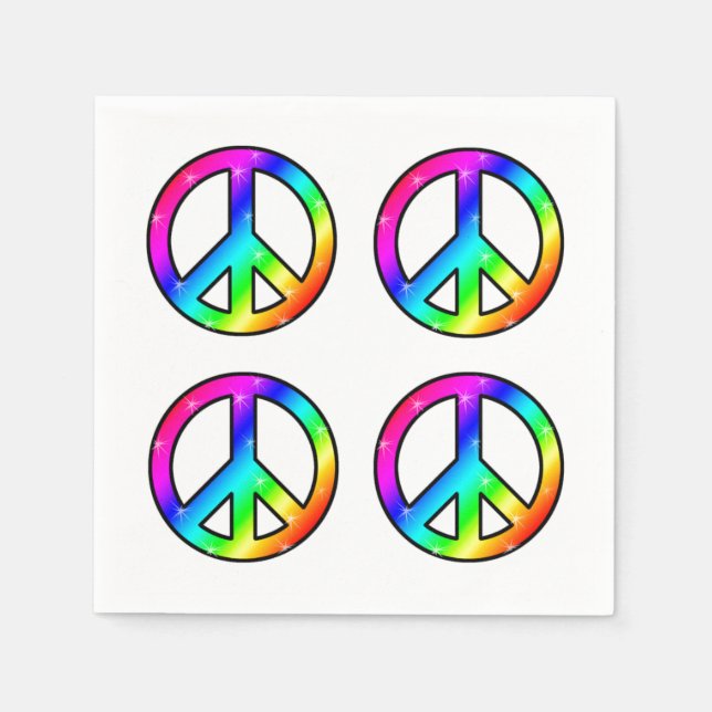 Peace Rainbow Paper Napkins Serviette (Vorderseite)