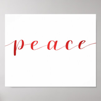 Peace-Red-Folieneffekt Poster