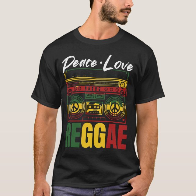 Peace Reggae Music Rasta Jamaica T-Shirt (Vorderseite)
