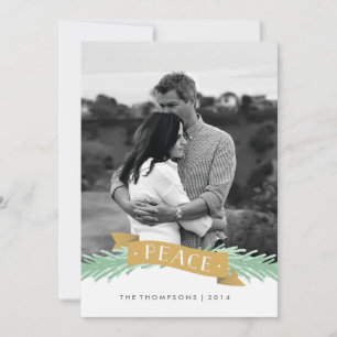 Peace Ribbon Holiday Foto Card Feiertagskarte