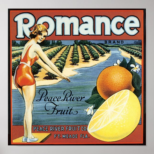 Peace River Fruit Company Crate Label - Plakat (Vorne)
