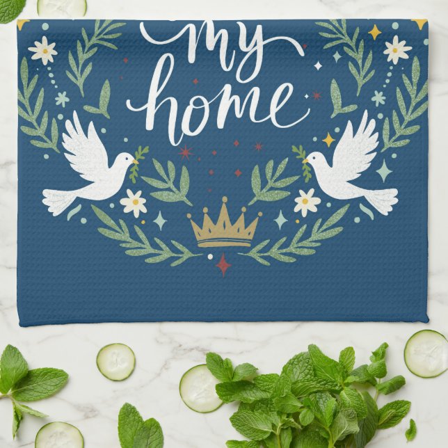 Peace Rules My Home Geschirrtuch (Gefaltet)