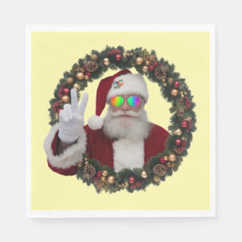 Peace Santa Holiday Napkin Serviette