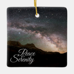 Peace & Serenity Mountain Night Sky Keramikornament
