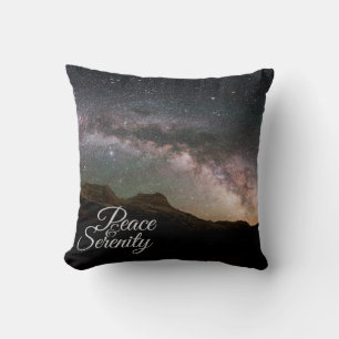 Peace & Serenity Mountain Night Sky Kissen