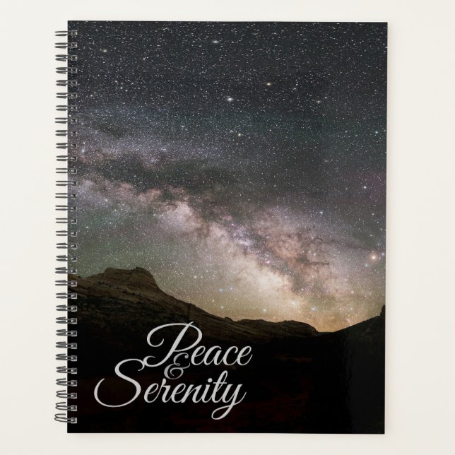 Peace & Serenity Mountain Night Sky Planer (Vorderseite)