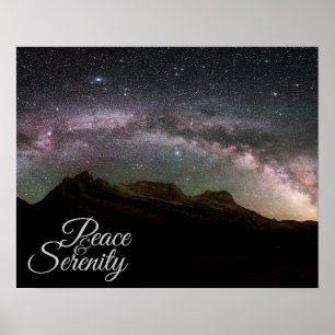 Peace & Serenity Mountain Night Sky Poster