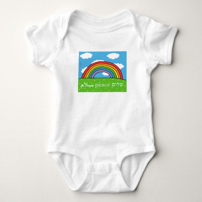 Peace Shalom Salaam Baby Bodysuit Strampler (Vorderseite)
