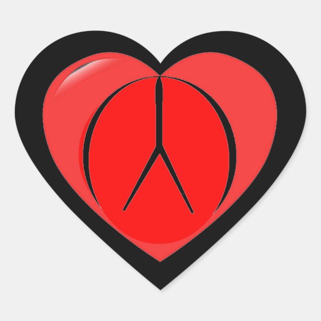 Peace Siegel Herz-Aufkleber (Vorderseite)