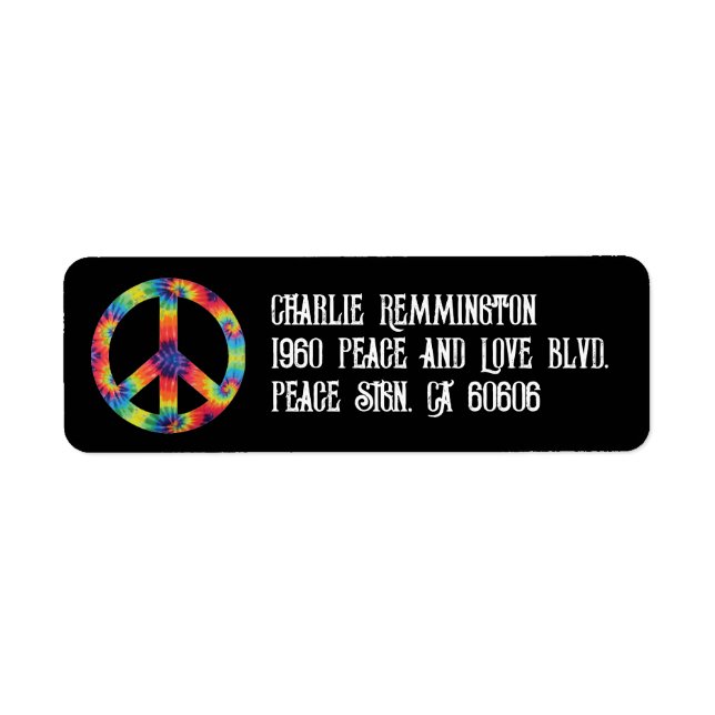 Peace Sign Address Labels Rainbow Hippie Hippie (Vorne)