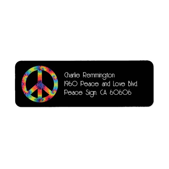 Peace Sign Address Labels Rainbow Hippie Hippie (Vorne)