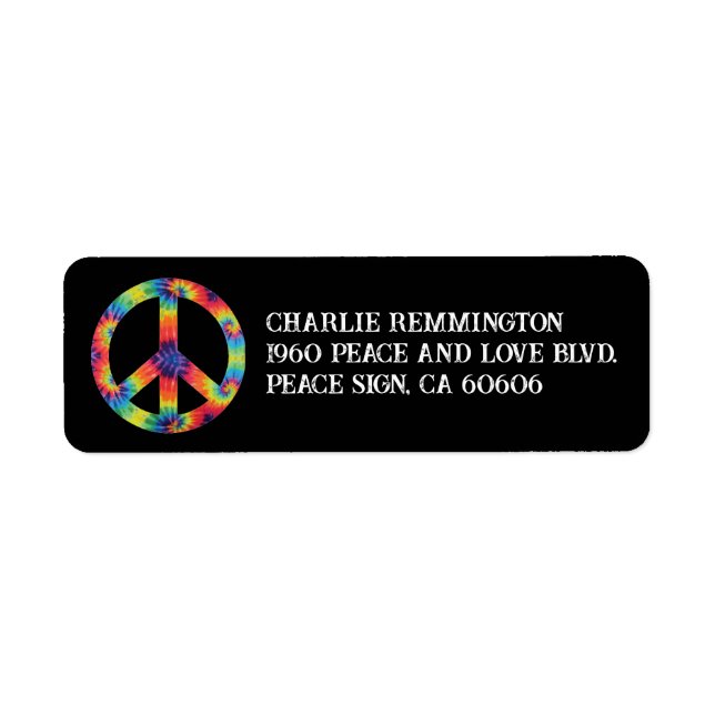Peace Sign Address Labels Rainbow Hippie Hippie (Vorne)
